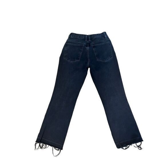 We The Free Free People Women's‎ Black Button Fly Boot Cut raw hem Jeans sz 27 - Picture 2 of 2